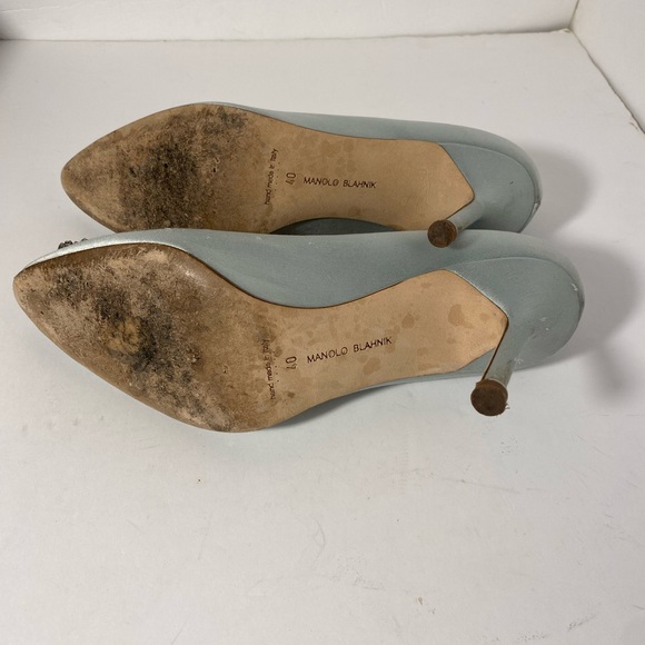 Manolo Blahnik Hangisi Satin Pumps - Picture 7 of 10